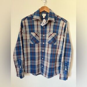 Crewcuts Blue and Red Plaid Knit Button Down Shirt